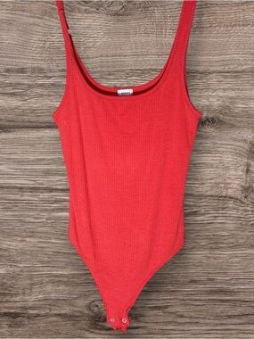 Garage orange Ribbed Scoop-Neck Bodysuit